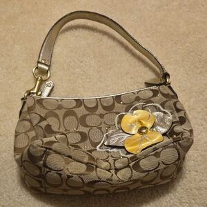 Coach Elegant Brown and Gold Handbag